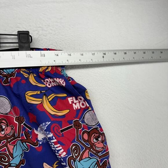 Flow Society Shorts men's Medium Pink Monkeys Banana Graphic Lacrosse Pockets - Picture 3 of 10
